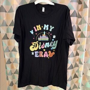 Black Disney Graphic Magic Kingdom T-Shirt, in my Disney era, size large, NEW